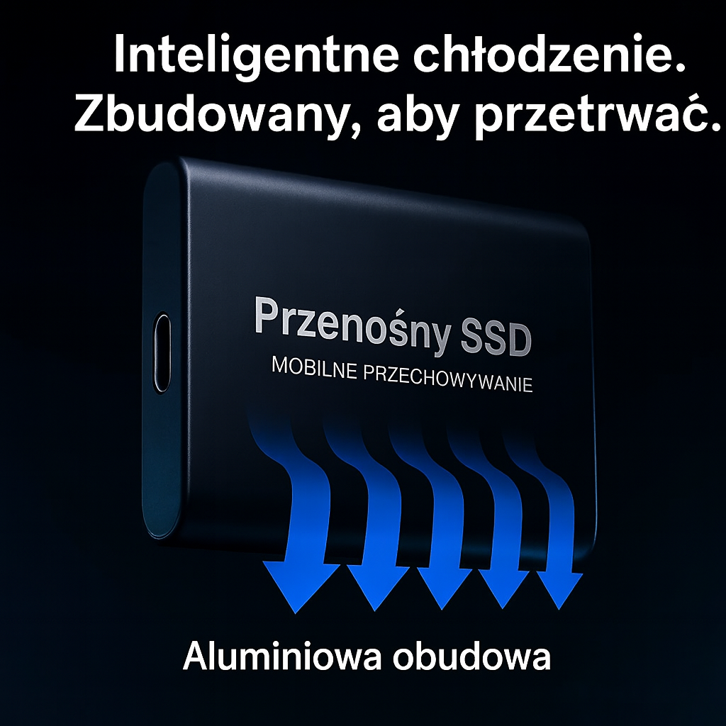 Przenośna pamięć zewnętrzna SSD z interfejsem USB 3.1 w smukłej aluminiowej konstrukcji