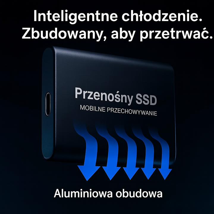 Przenośna pamięć zewnętrzna SSD z interfejsem USB 3.1 w smukłej aluminiowej konstrukcji