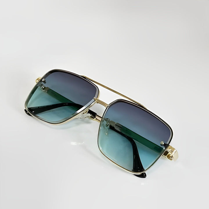 Okulary aviator z cieniowanymi soczewkami od fioletu do różu