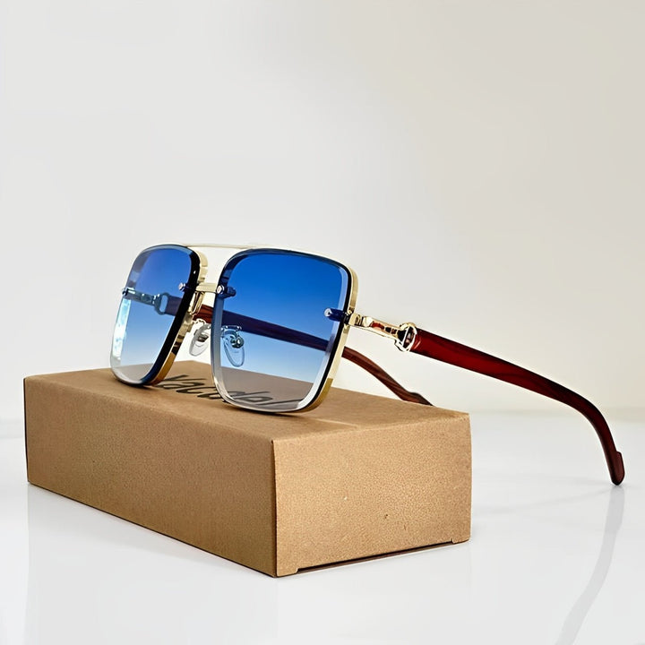Damskie okulary aviator z metalową konstrukcją i gradientowymi szkłami ochronnymi