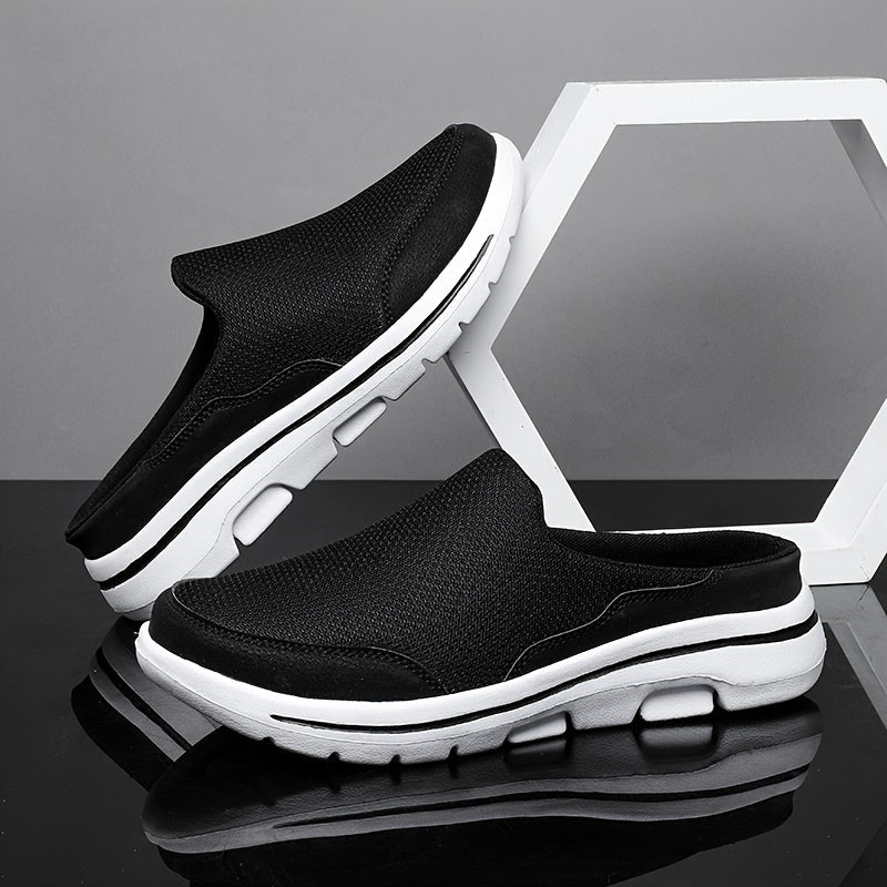 Klapki męskie slip-on pokazujące wygodną wkładkę i konstrukcję bez pięty