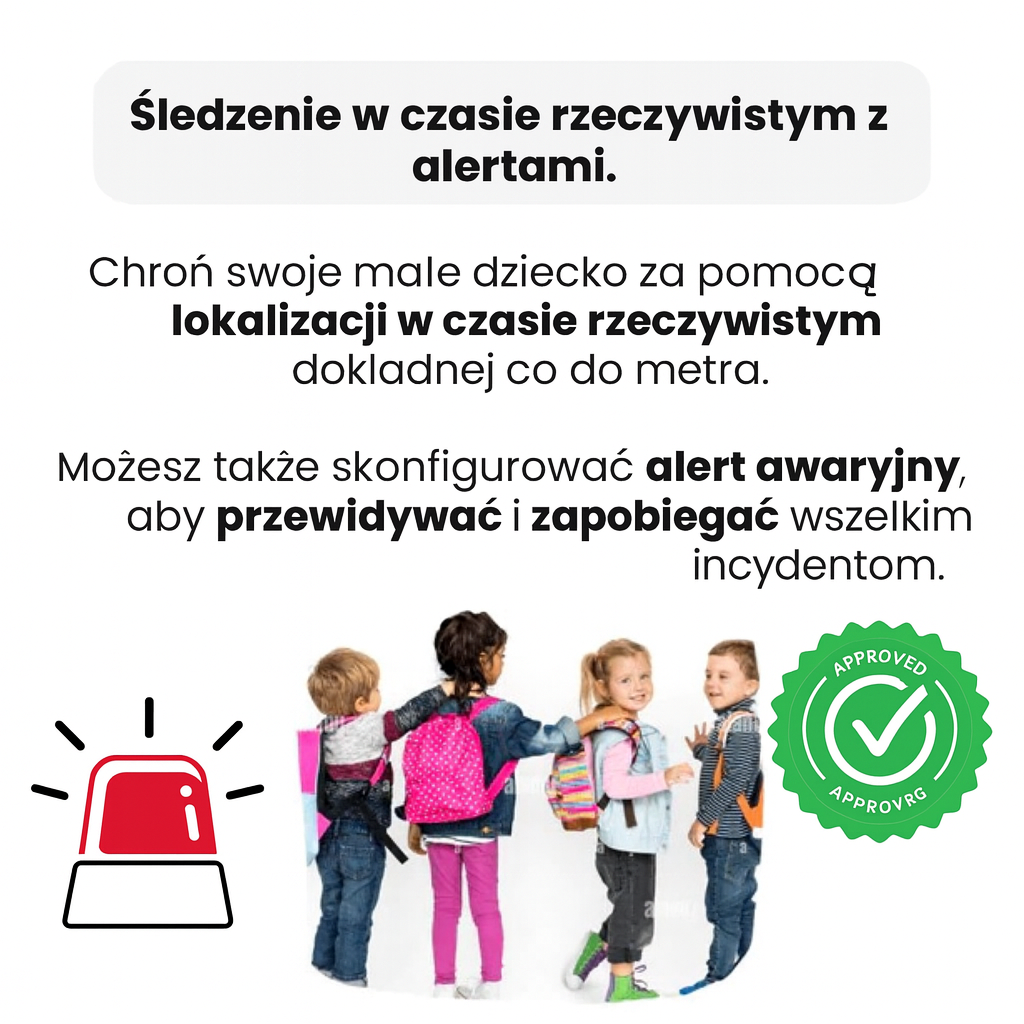 Wodoodporny GPS Tracker dla Dzieci IP67 z alertami stref bezpieczeństwa